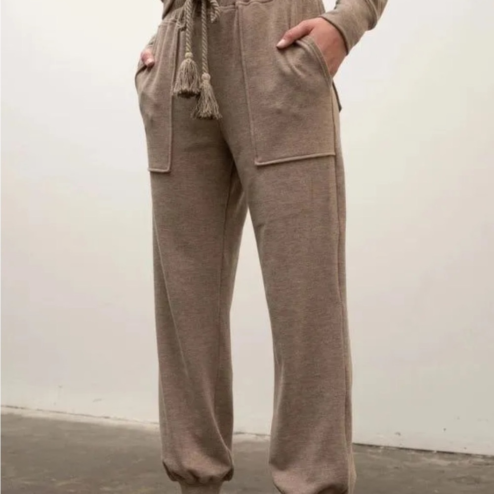 Moon River Taupe Joggers with Drawstring